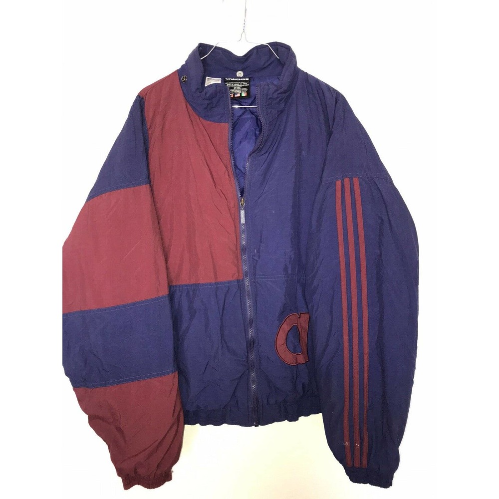 Adidas Large Color Block Puff Ski Jacket Blue